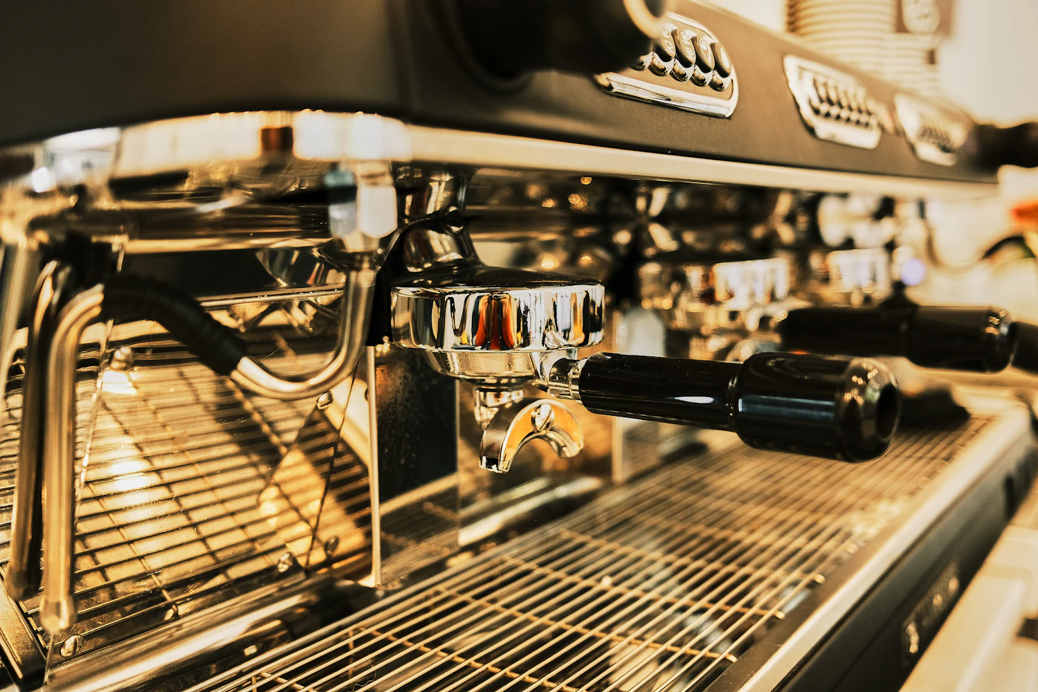 Coffee equipment inside a café in Sofia, Bulgaria