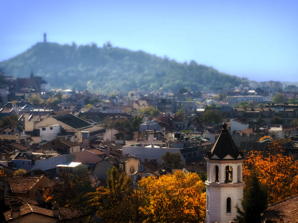 Houses and landscape in the Plovdiv area