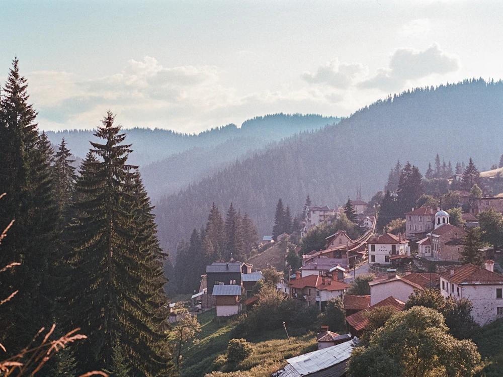 Traditional village nestled in the wooded Rhodope Mountains
